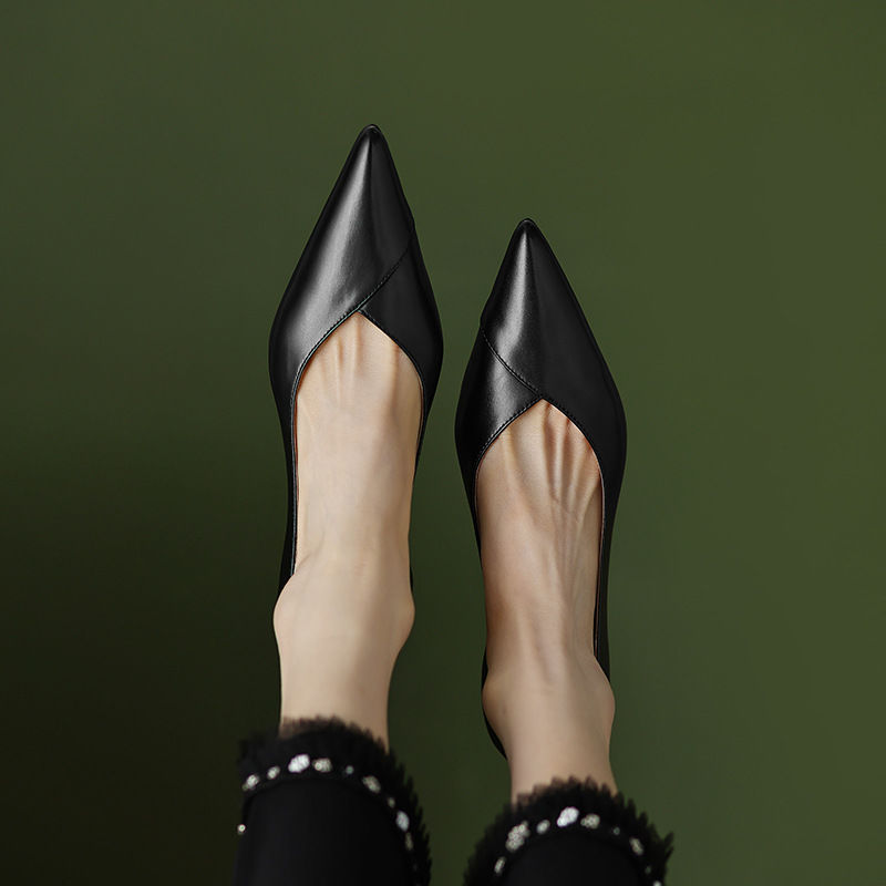 Anna-Berg | Elegant Pointed Toe Leather Heels