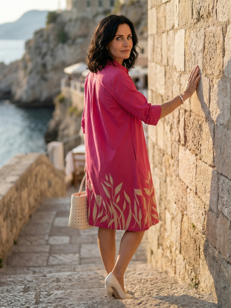 Anna-Berg | Effortless Easy Floral Trim Dress for a Polished Look