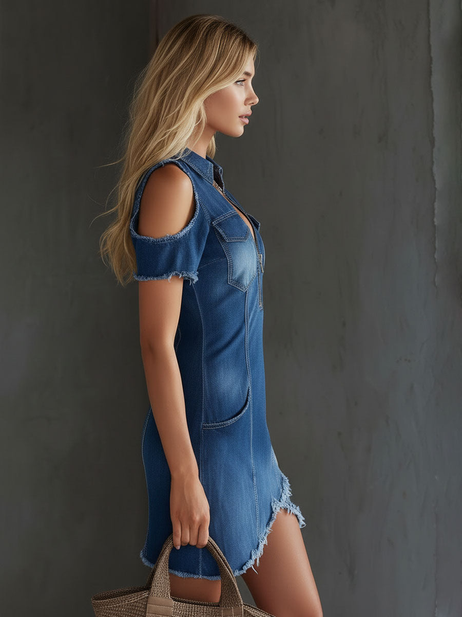 Anna-Berg | Denim Off-Shoulder Dress