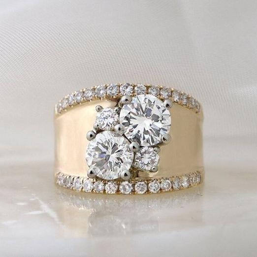 Vintage Golden Shining Zirconia Ring
