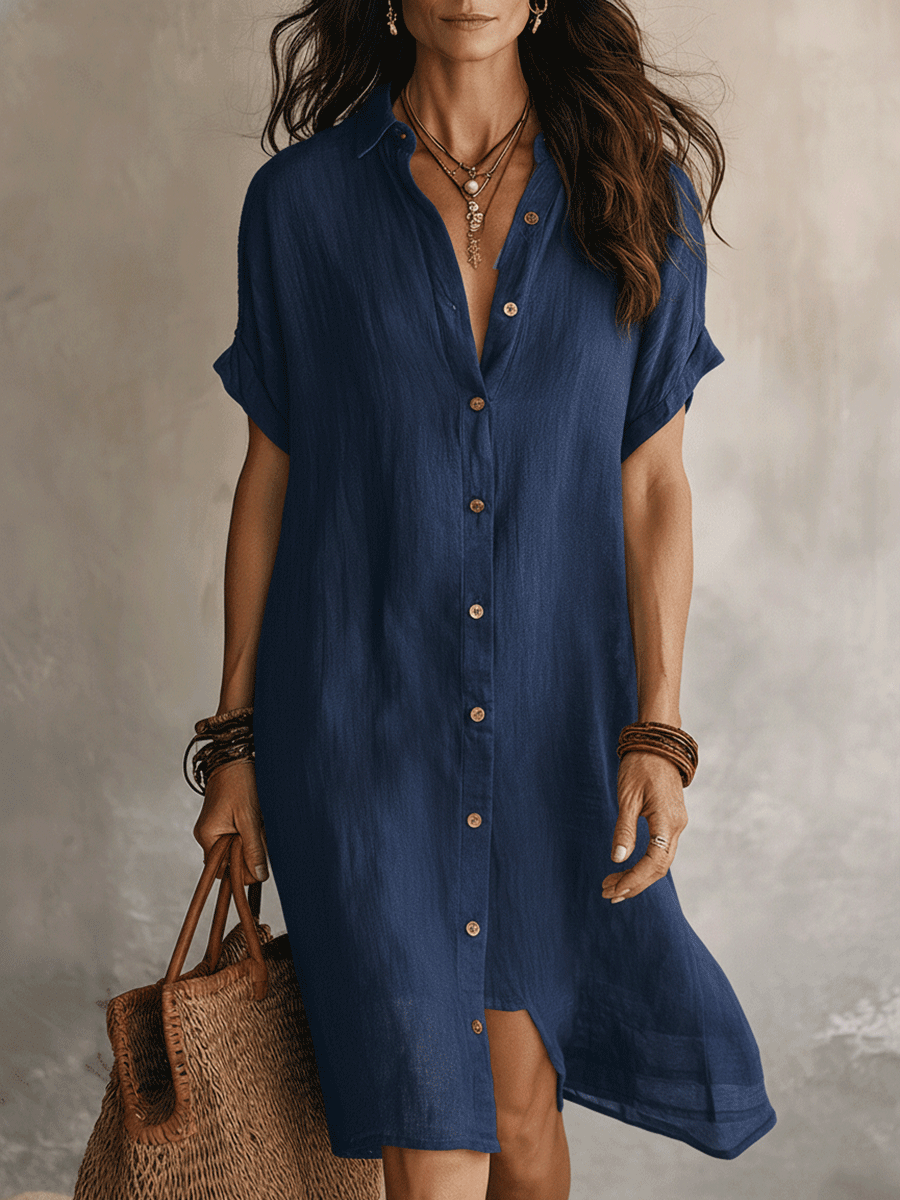 Anna-Berg | Modern Boho Effortless Black Linen Dress
