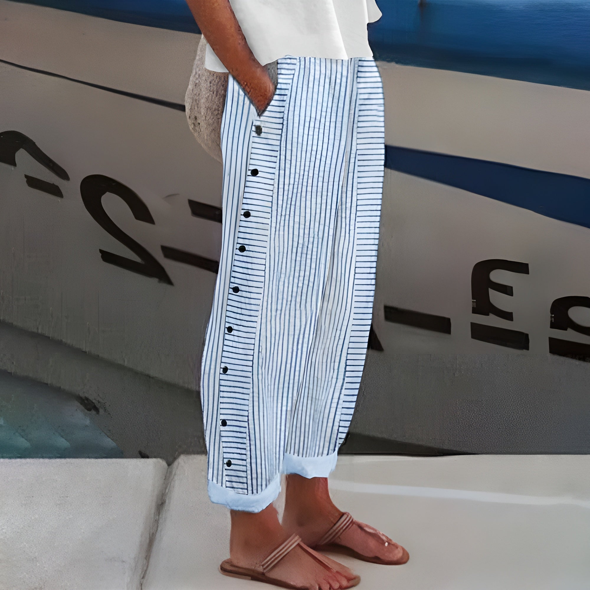 Anna-Berg | Sophisticated Comfortable Pants With Side Pockets