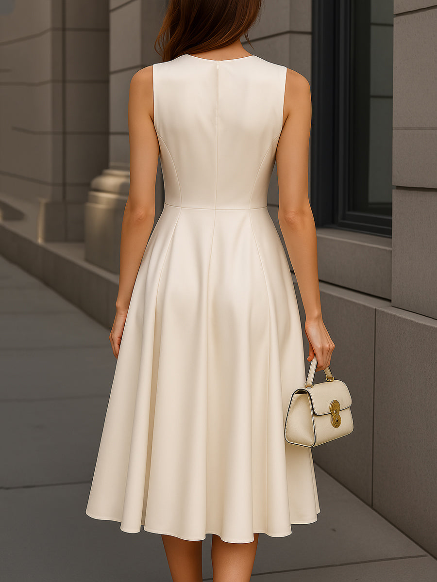 Anna-Berg | Elegant Sleeveless A-Line Midi Dress