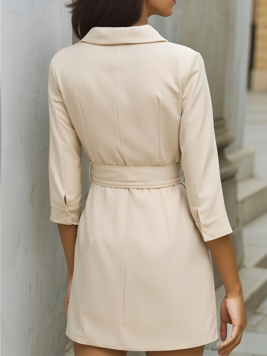 Anna-Berg | Tailored Blazer-Inspired Mini Dress With Belted Waist