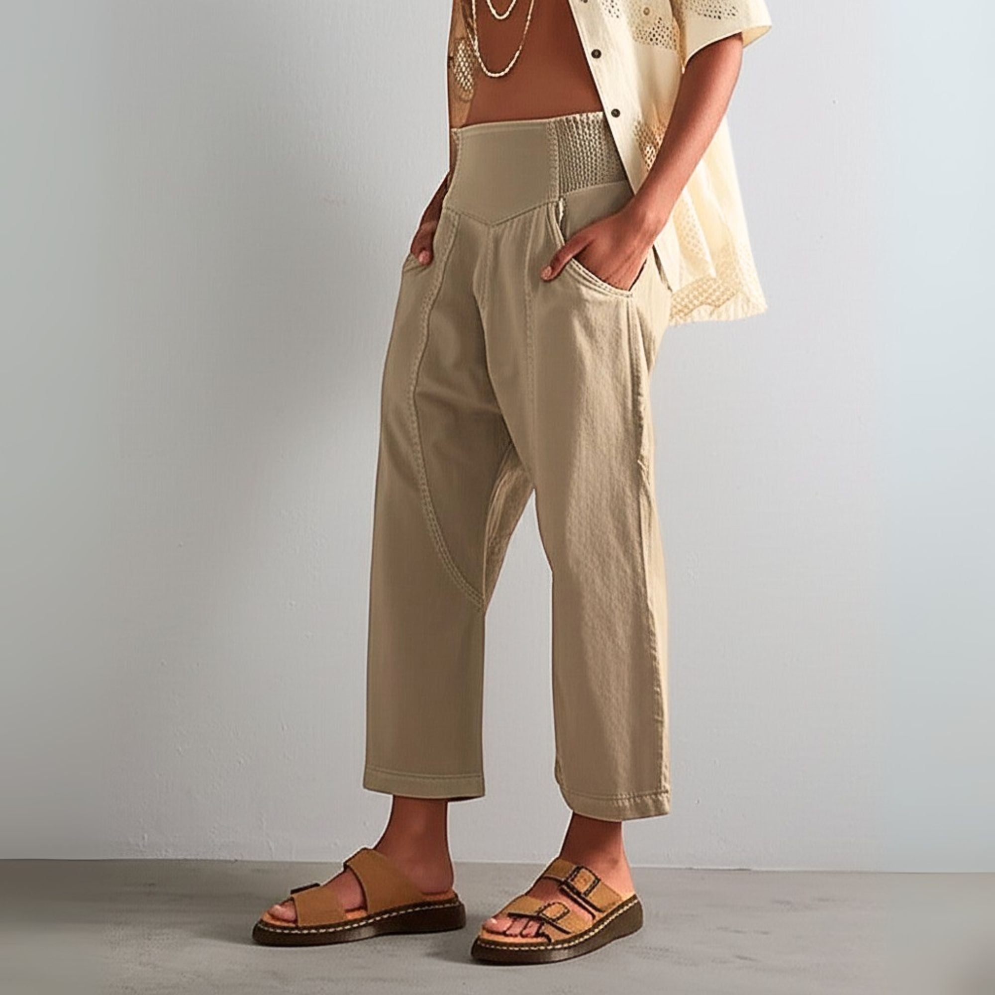 Anna-Berg | Black Wide-Leg Relaxed-Fit Cotton Pant