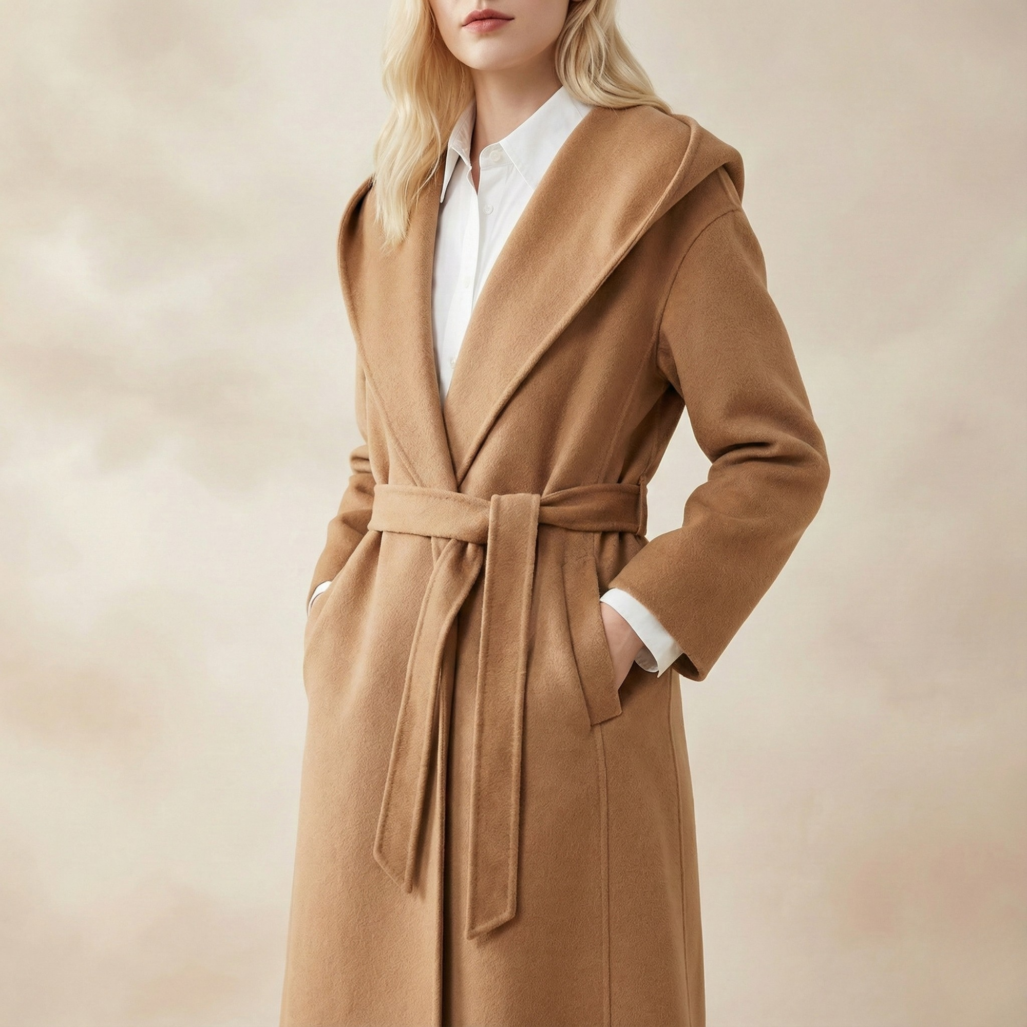Anna-Berg | Coat, Camel Hair, Long, Pointed