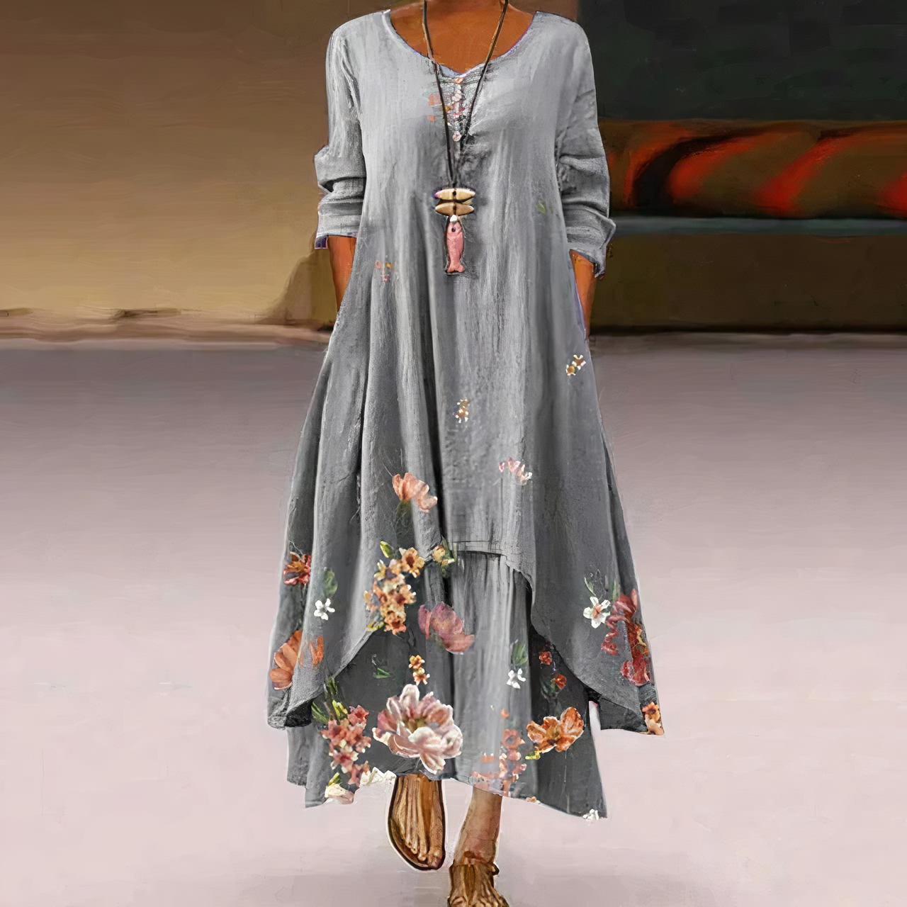 Anna-Berg | Statement Dress With Lace Finish