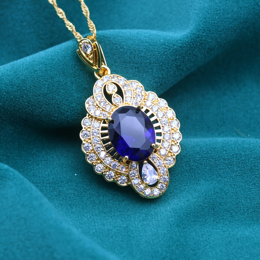 Vintage Elegant Gold-Plated Copper Pendant