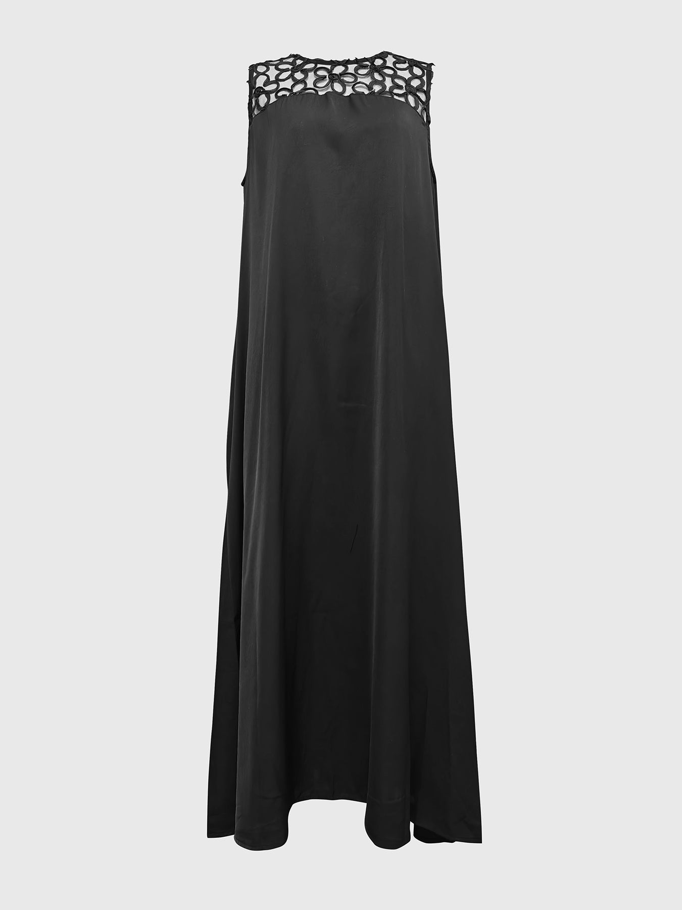 Anna-Berg | Loose Sleeveless Hollow Solid Color Dress