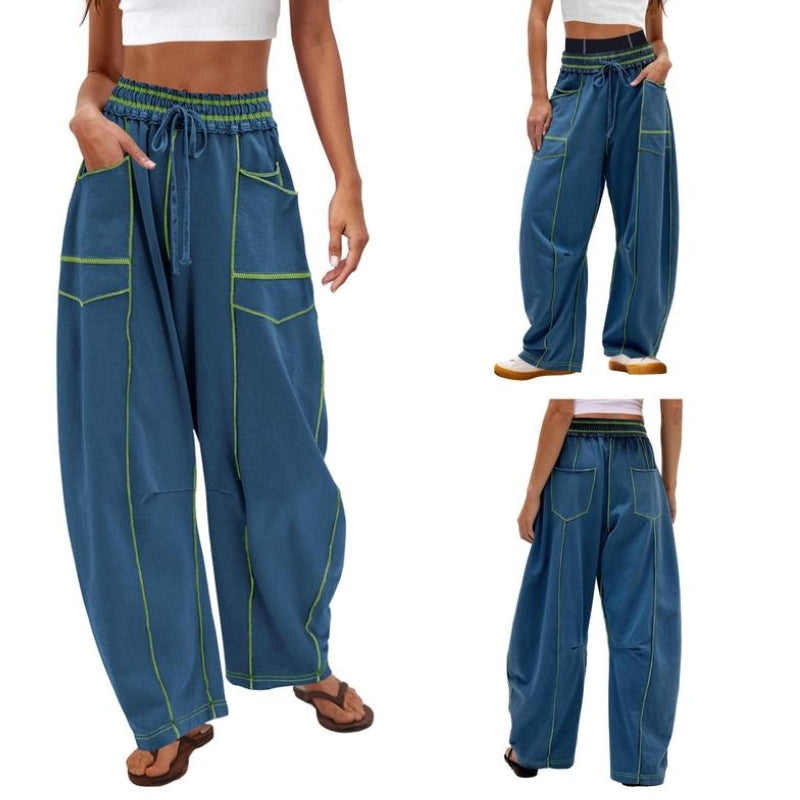 Anna-Berg | Elegant Wide Leg Cargo Pants High Waist Drawstring