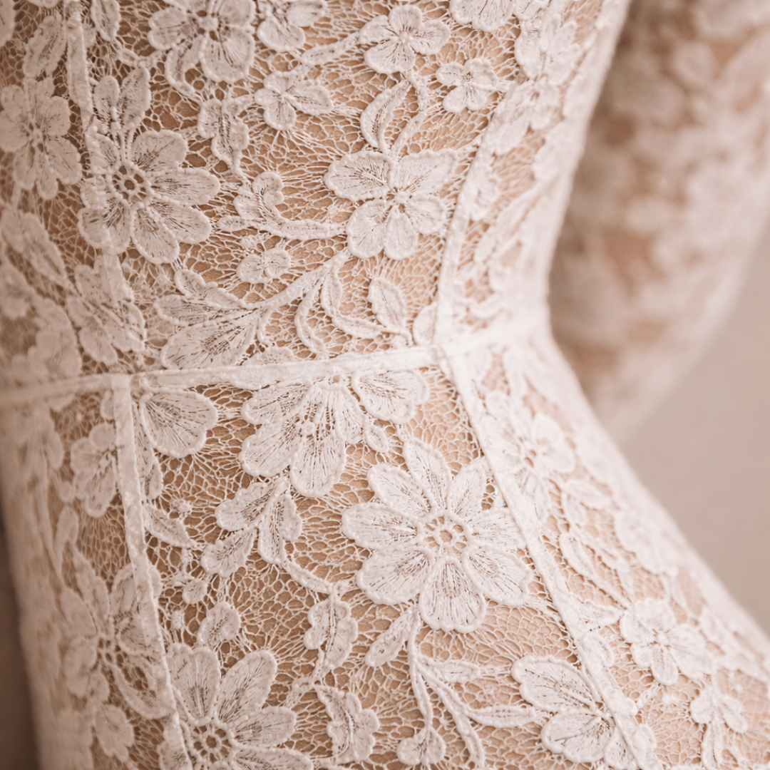 Anna-Berg | Ivory Lace High Neck Dress