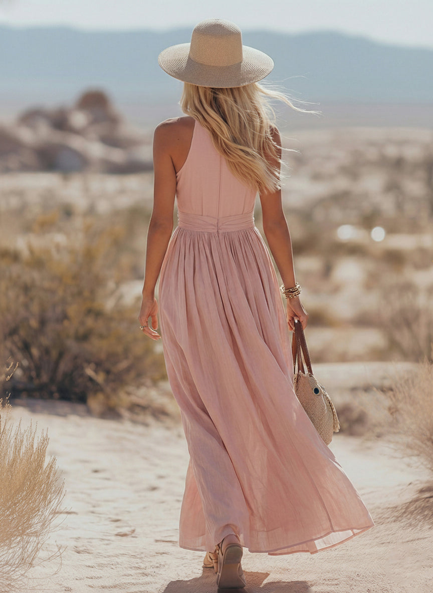 Anna-Berg | Bohemian West Resort Elegant Sleeveless Dress