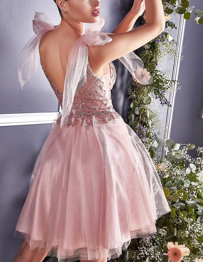 Anna-Berg | Red Sequin A-Line Rhinestone Strappy Dress
