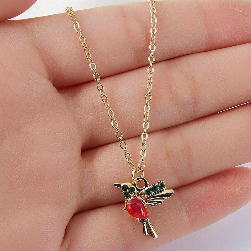 Email and Zircon Hummingbird Necklace