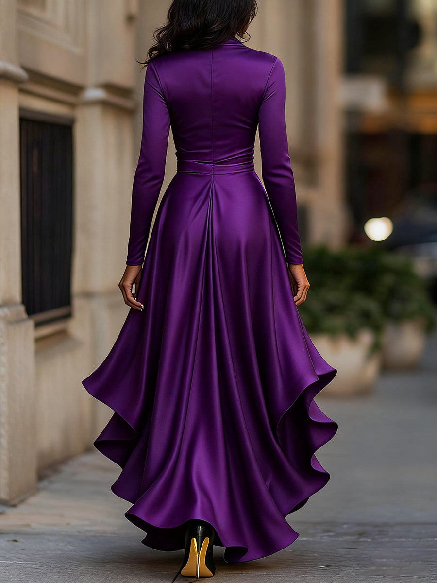 Anna-Berg | Midnight Blue Draped Satin Dress