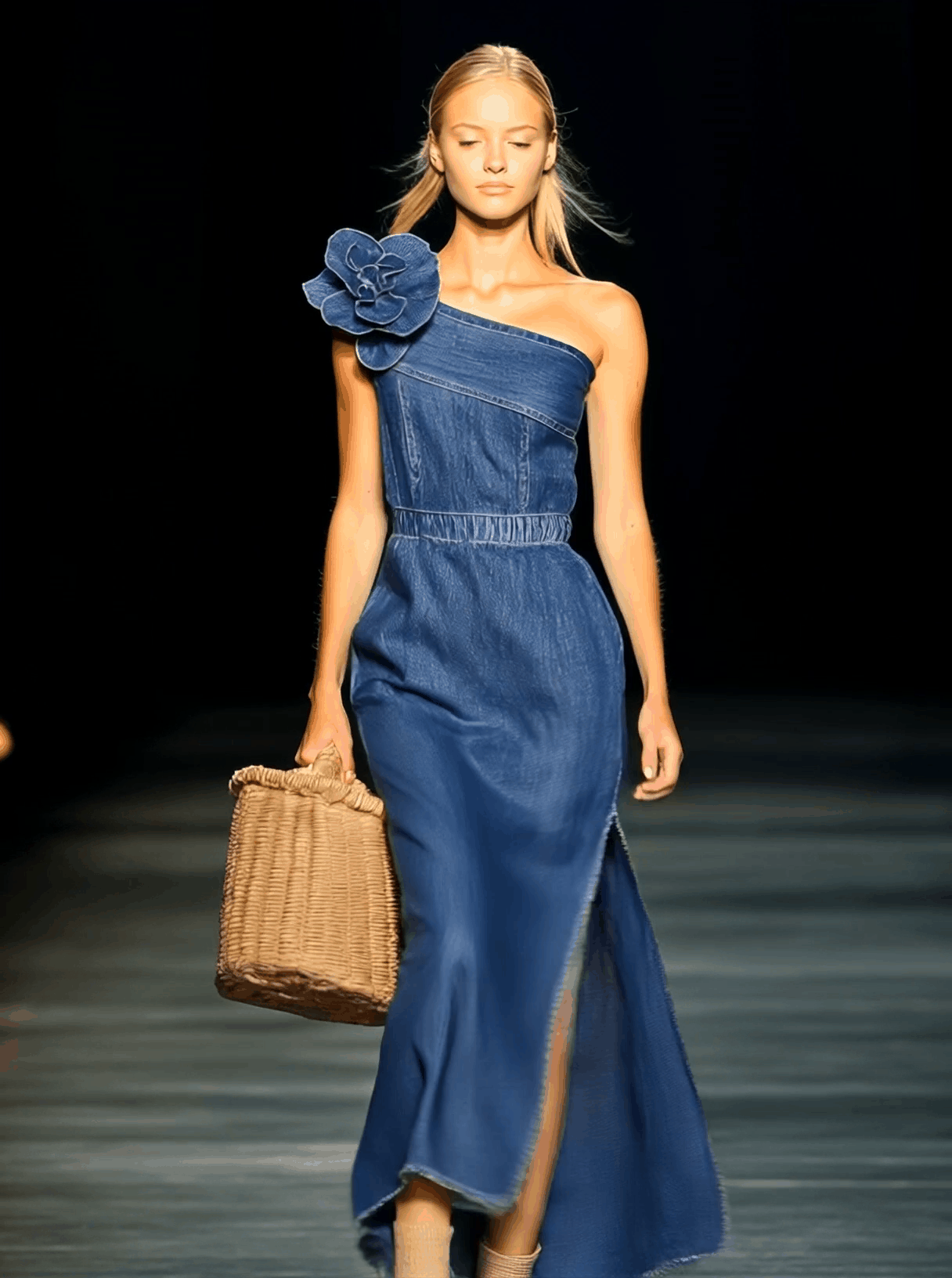 Anna-Berg | Denim Strapless Evening Dress