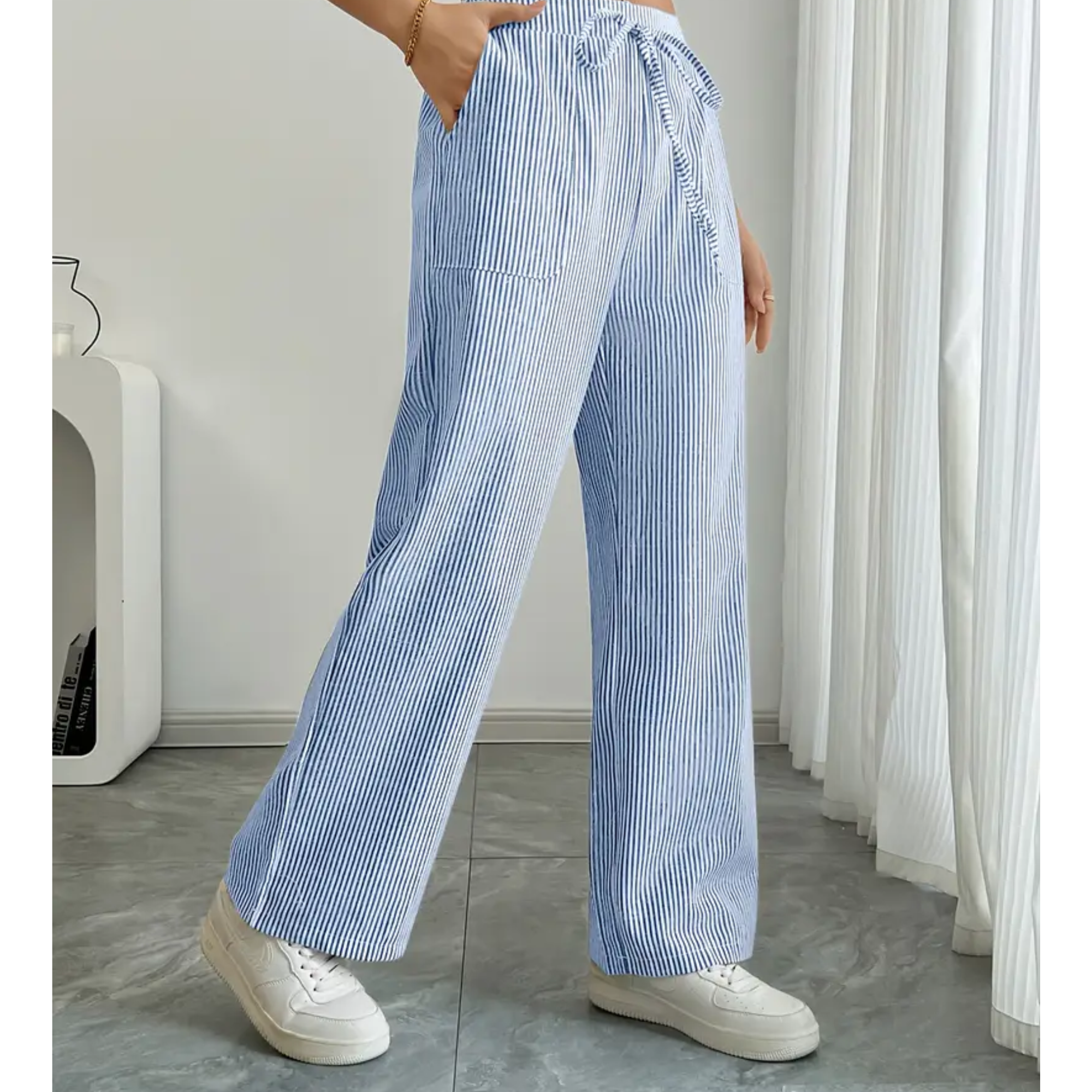 Anna-Berg | Modern Striped Pant With Pockets for Effortless Elegance