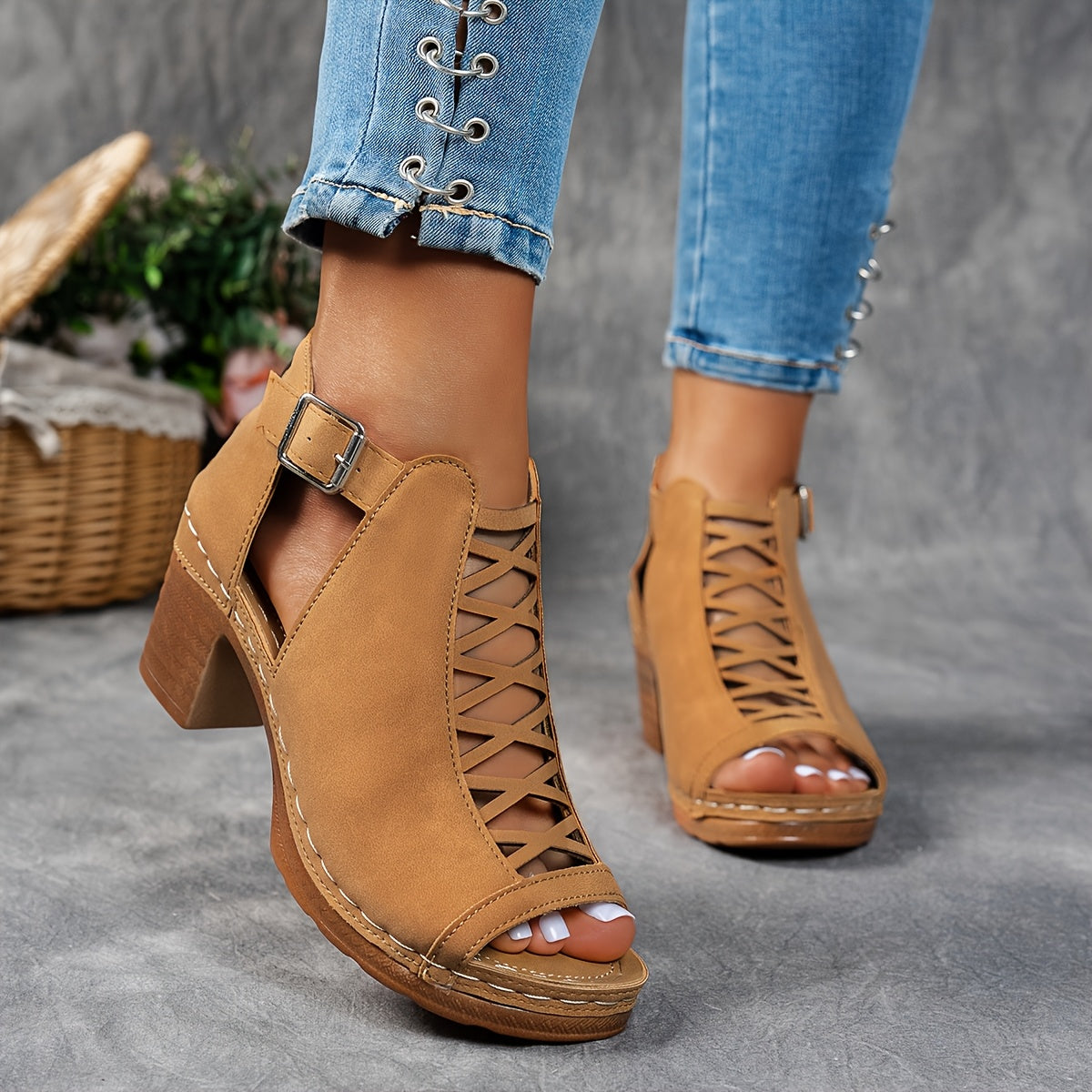 Anna-Berg | Elegant Cushioned Adjustable Sandals with Graceful Drape