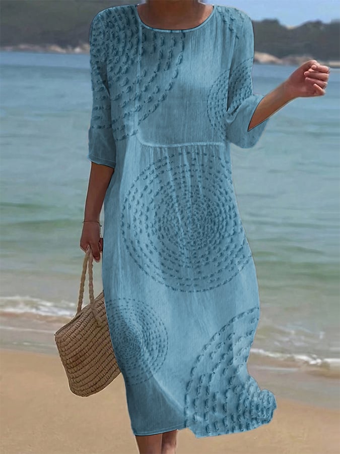 Anna-Berg | Chic Embroidered Casual Dress with a Timeless Finish