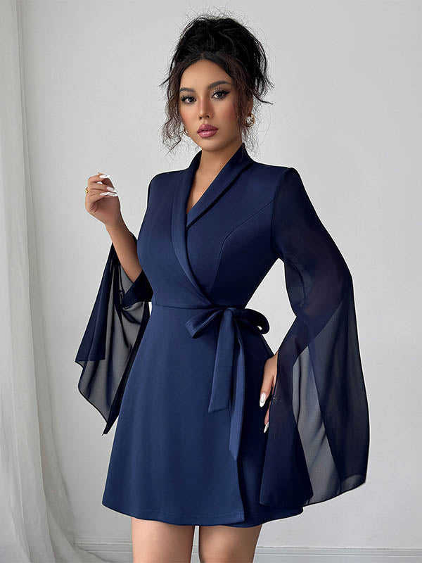 Anna-Berg | A-Line Elasticated Waist Interlace See-Through Dress