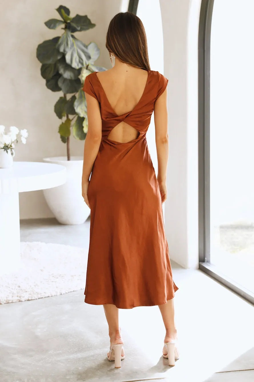 Anna-Berg | Slip Dress – Midi Length, Minimalist Silhouette