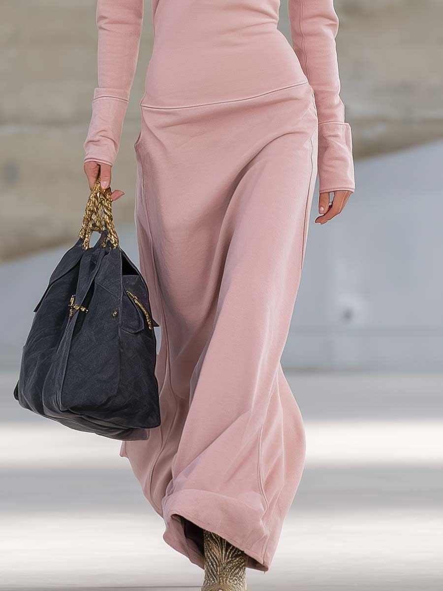 Anna-Berg | Pink V-Neck Evening Dress