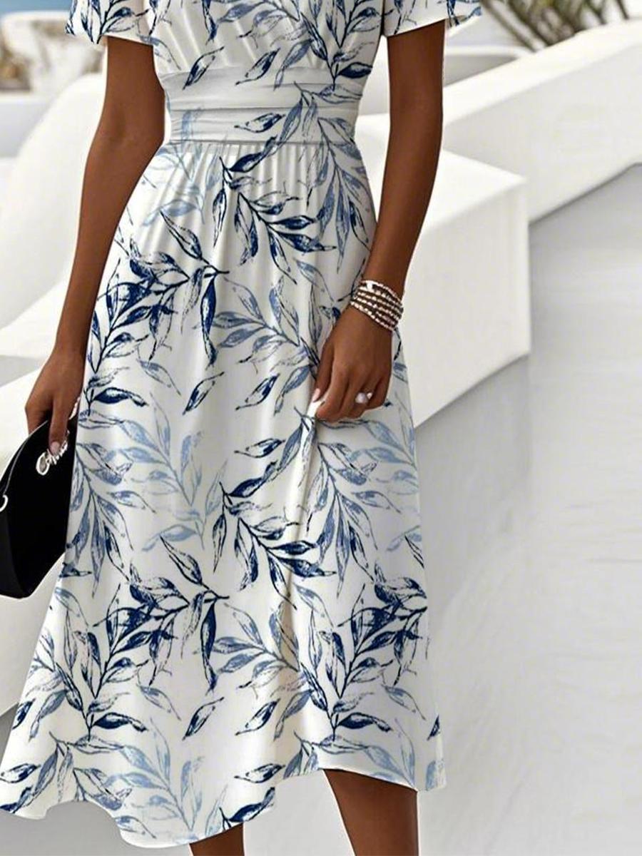Anna-Berg | Sophisticated Lilibeth - Midi Dress With Garden Breeze Design