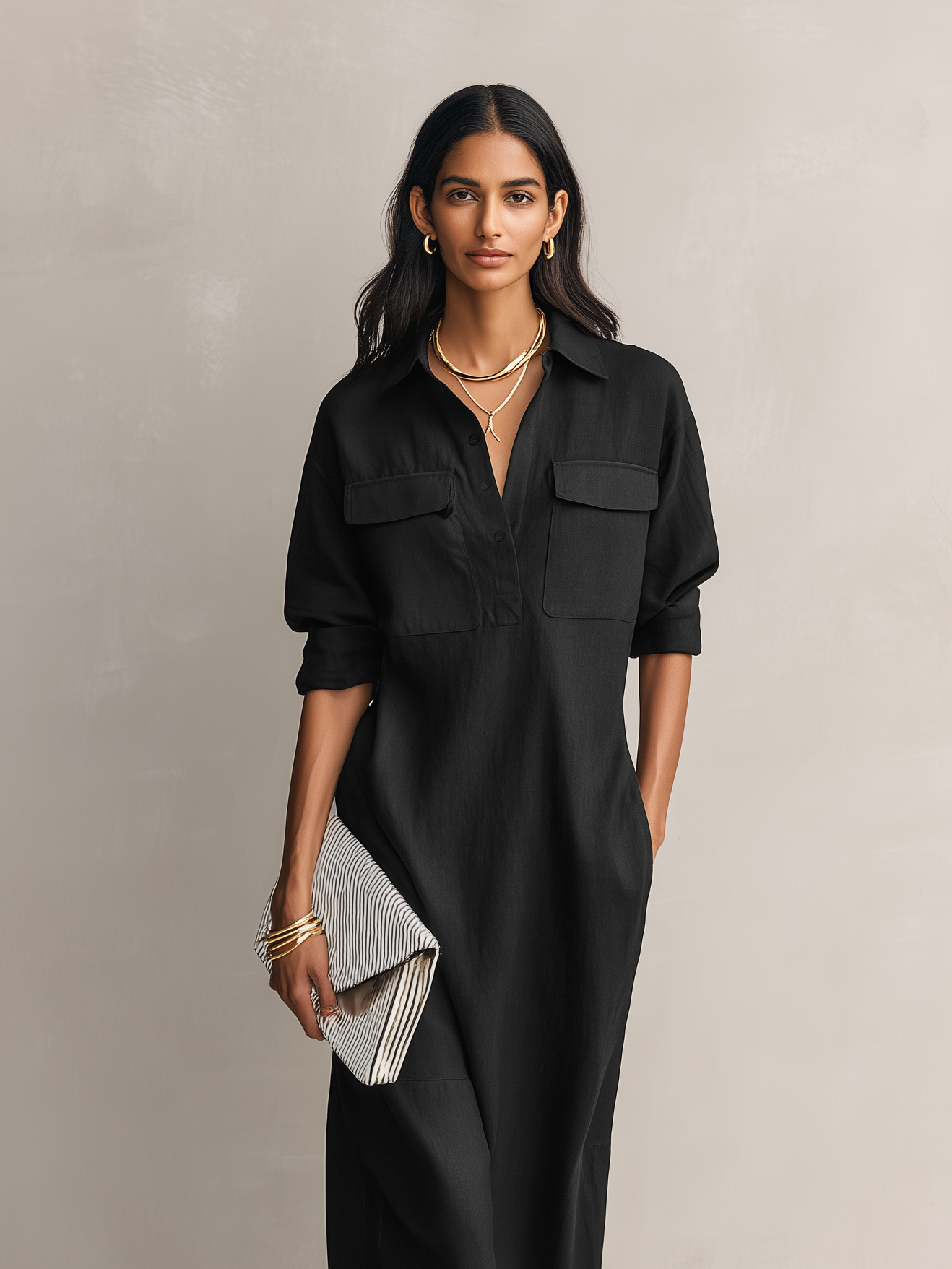 Anna-Berg | Black Linen Evening Dress