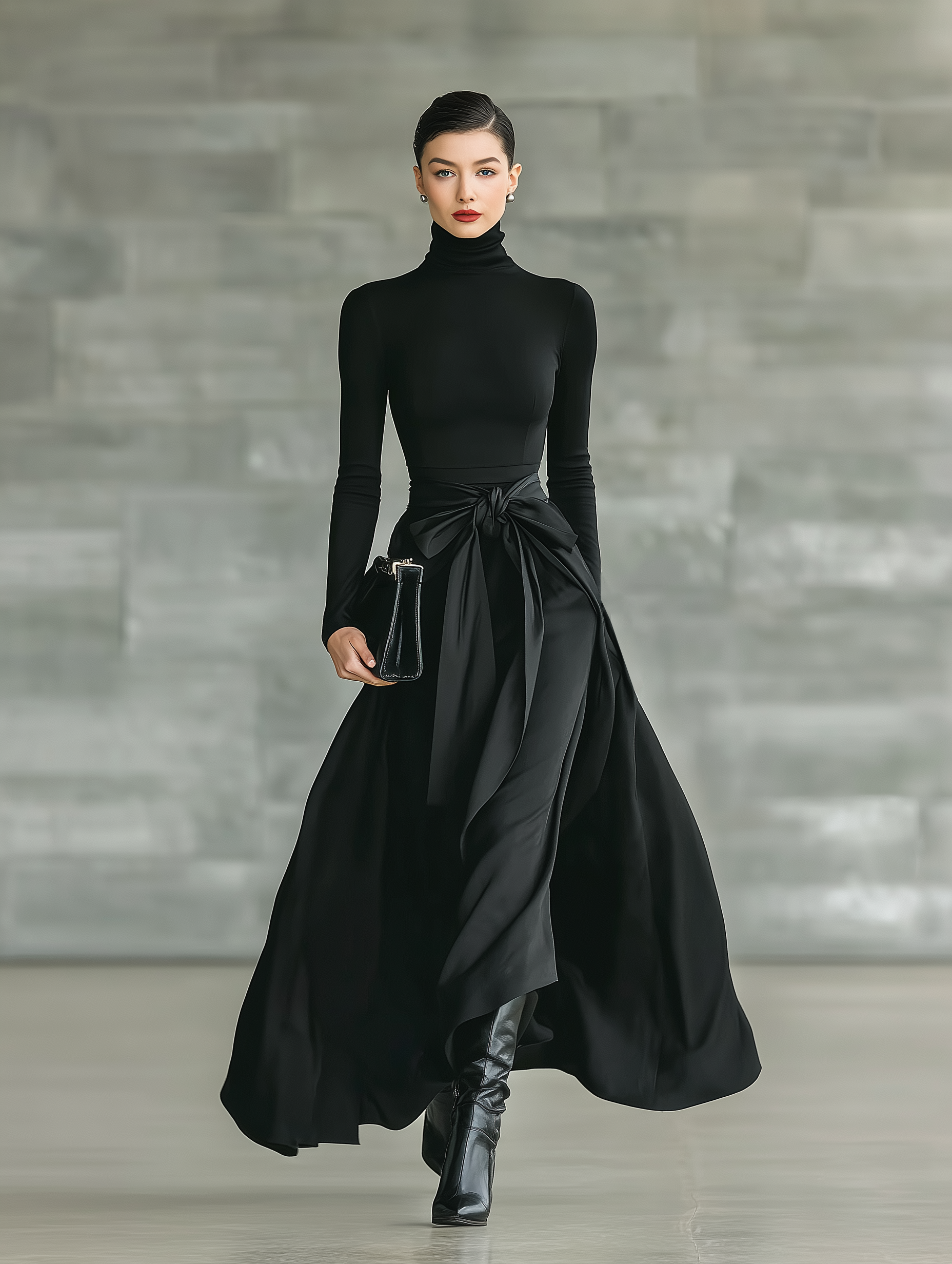 Anna-Berg | Black Satin Evening Dress