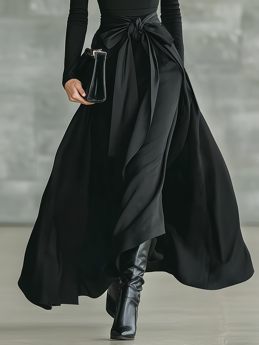 Anna-Berg | Black Satin Evening Dress