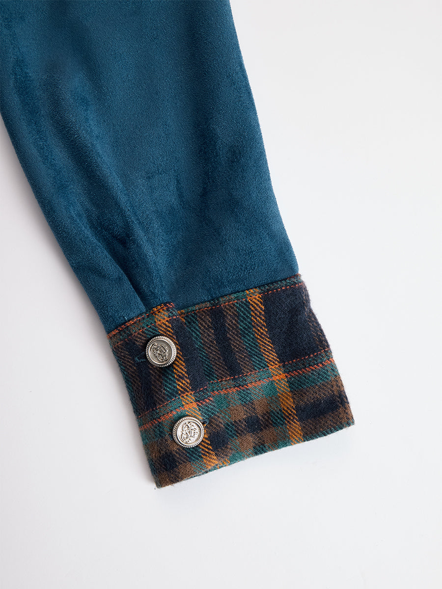Anna-Berg | Blue Faux Suede Casual Dress