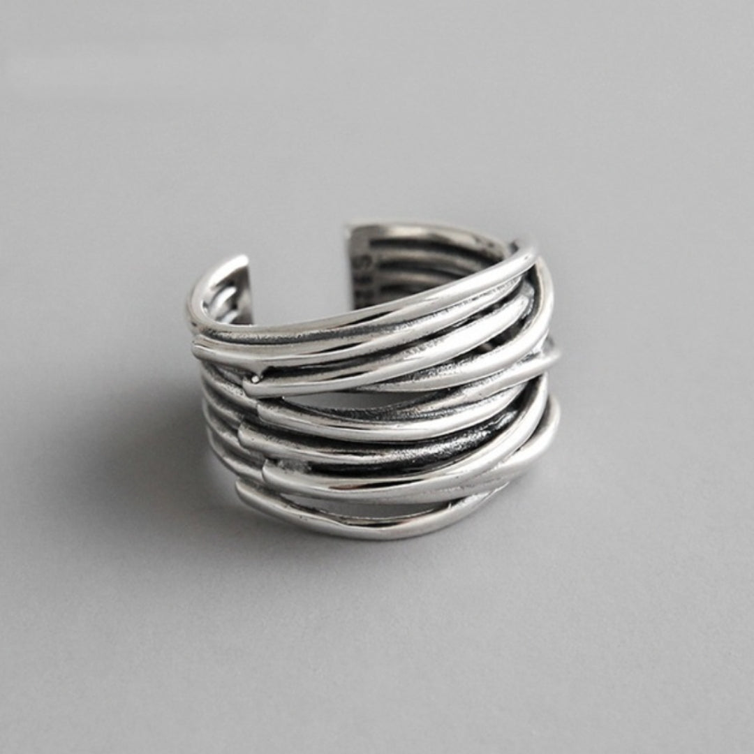 925 Sterling Silver Adjustable Lager Ring