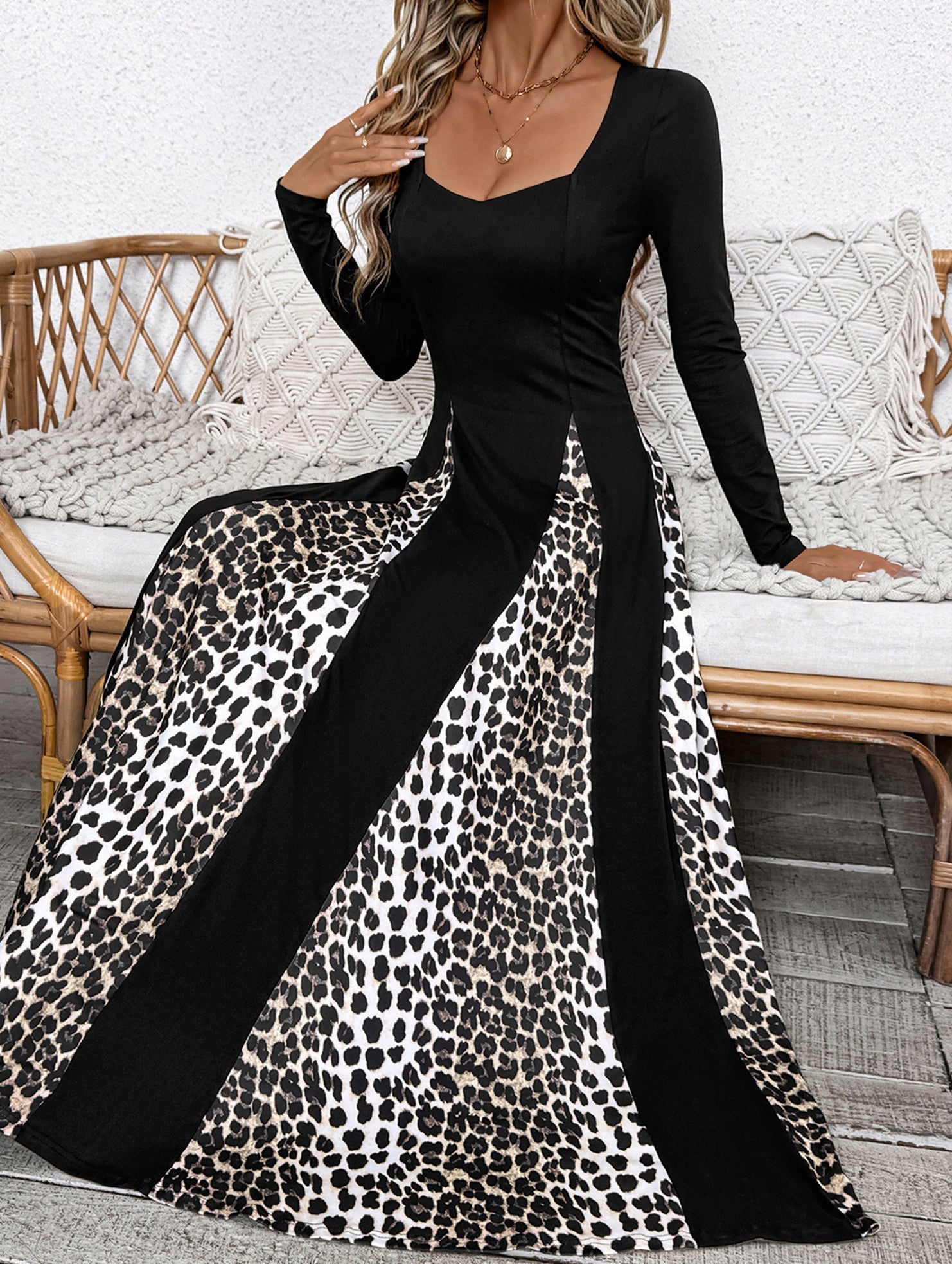 Anna-Berg | Retro High Waist Leopard Print Dress