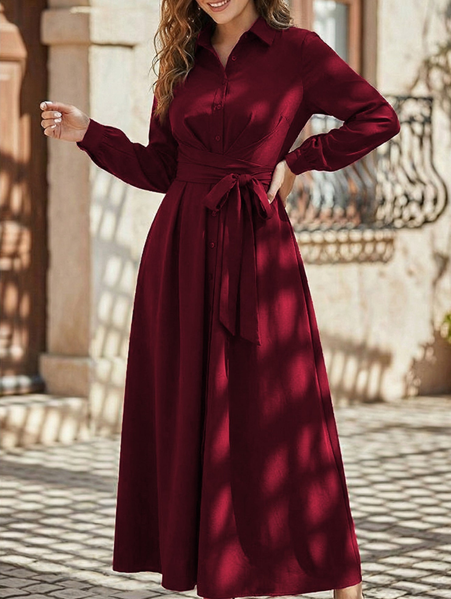Anna-Berg | Simple Long-Sleeved Dress
