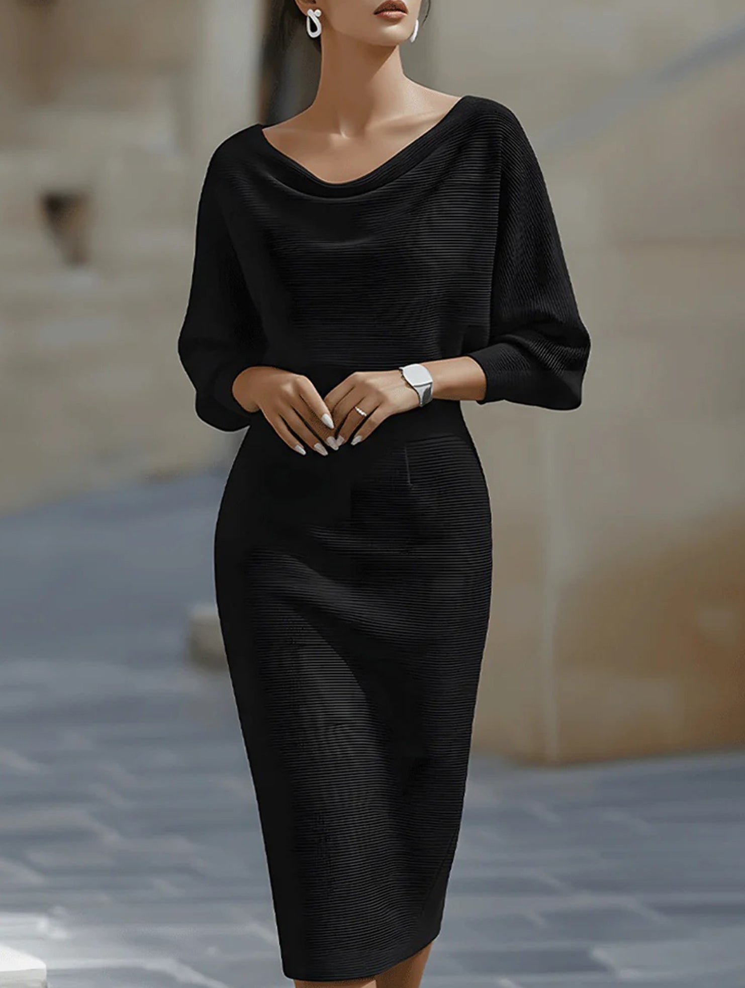 Anna-Berg | ELEGANT SLIM FIT KNIT Dress