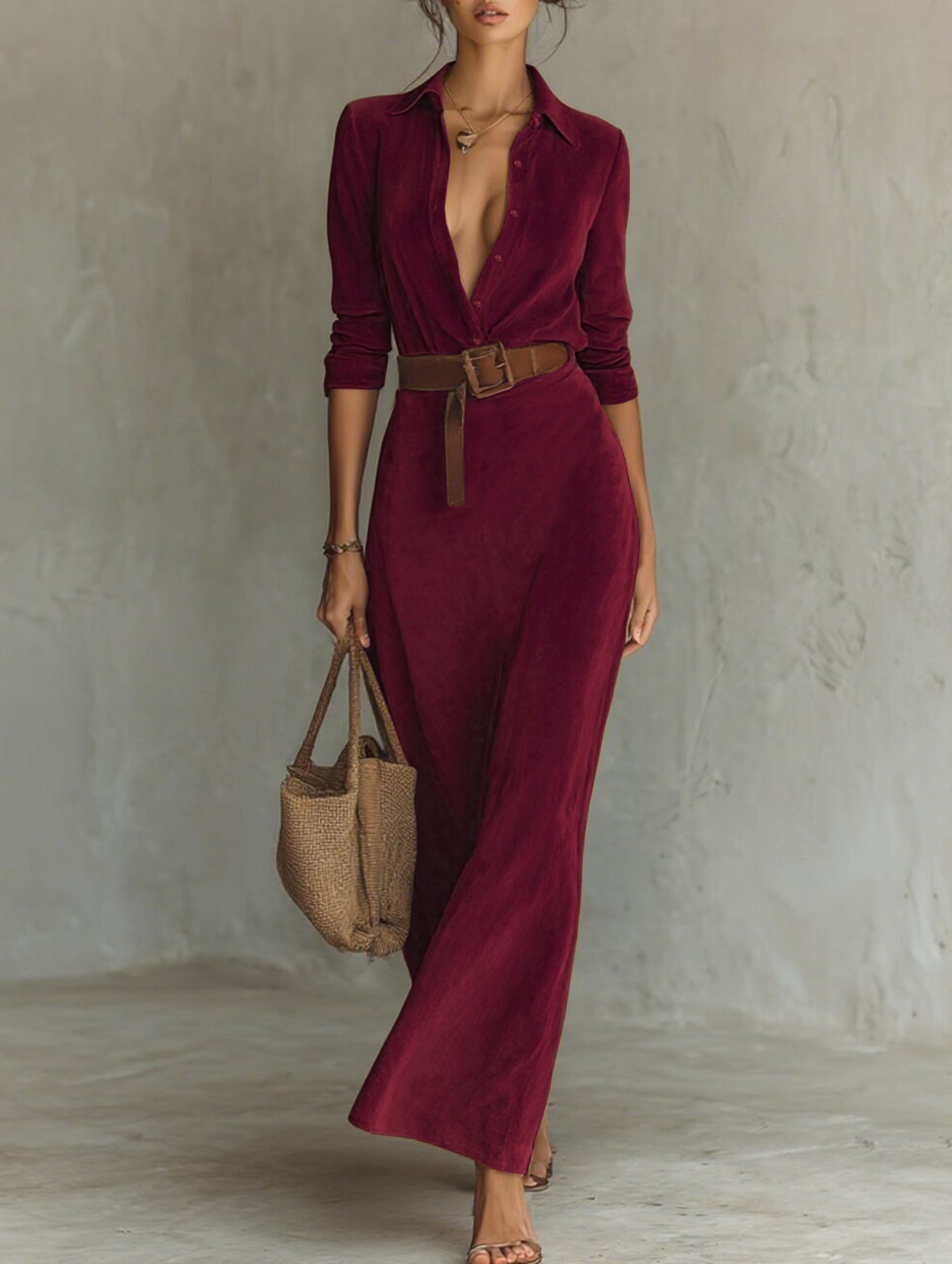 Anna-Berg | Suede Long Dress