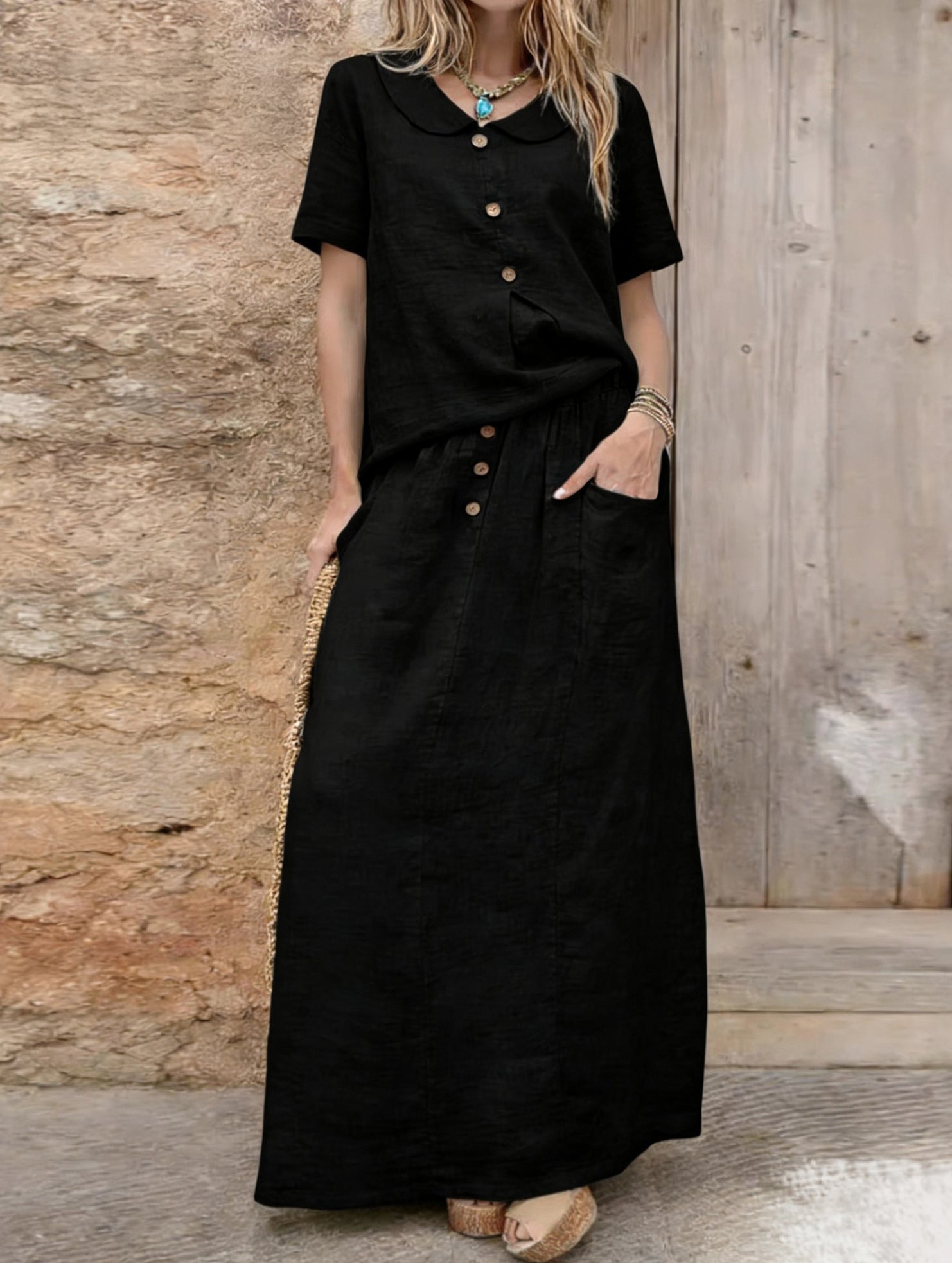 Anna-Berg | Casual Solid Color Loose Dress