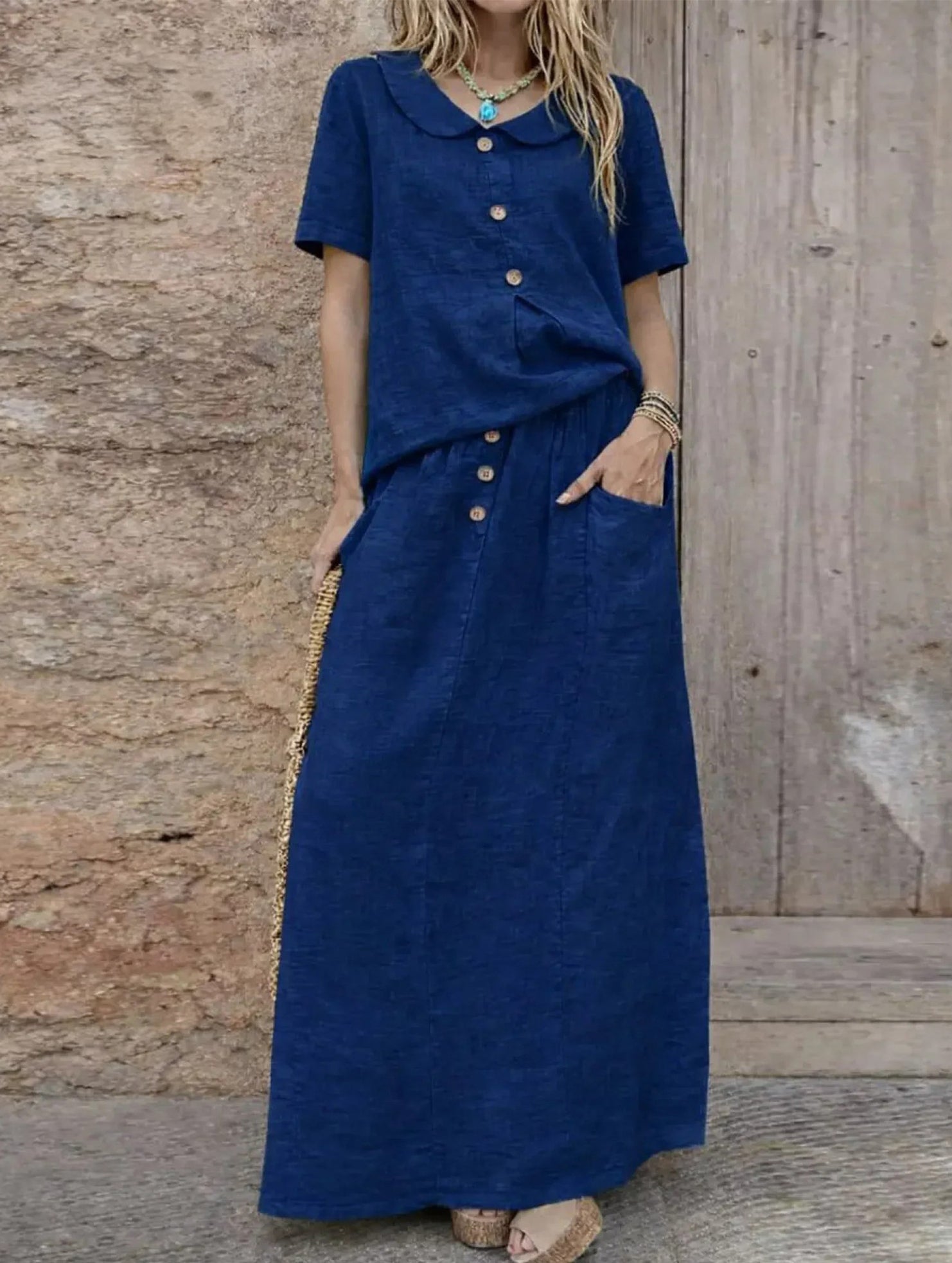 Anna-Berg | Casual Solid Color Loose Dress