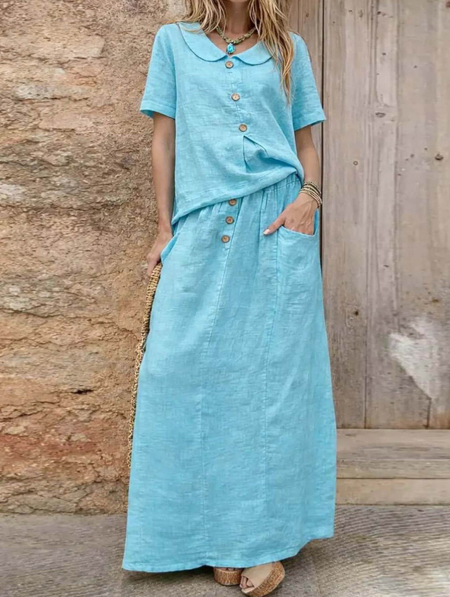 Anna-Berg | Casual Solid Color Loose Dress