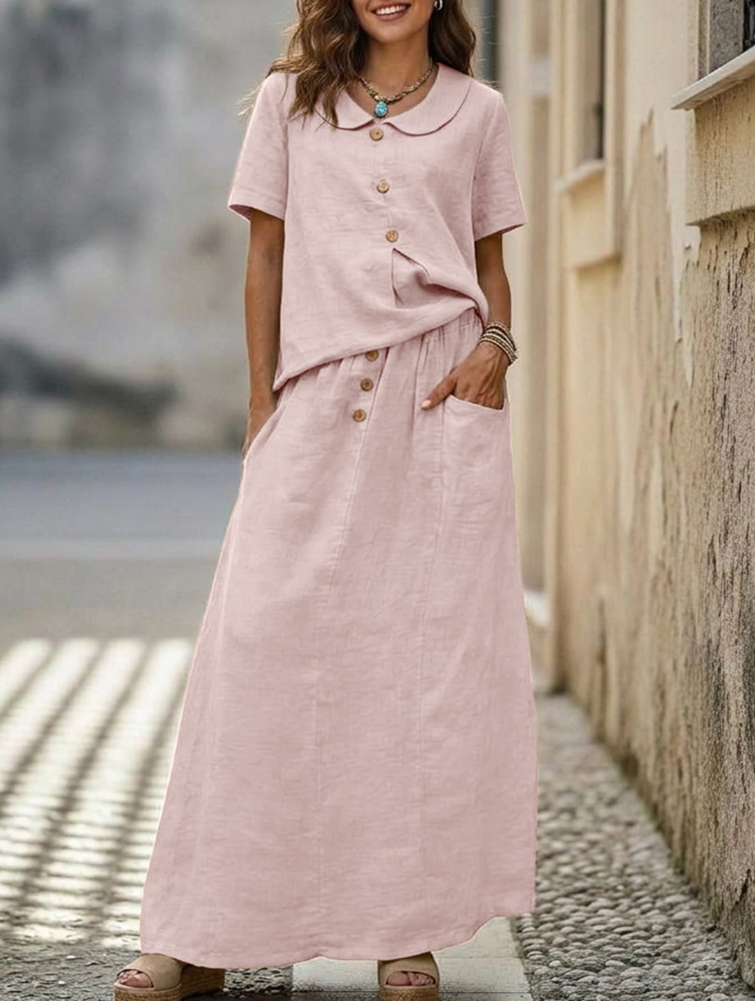 Anna-Berg | Casual Solid Color Loose Dress