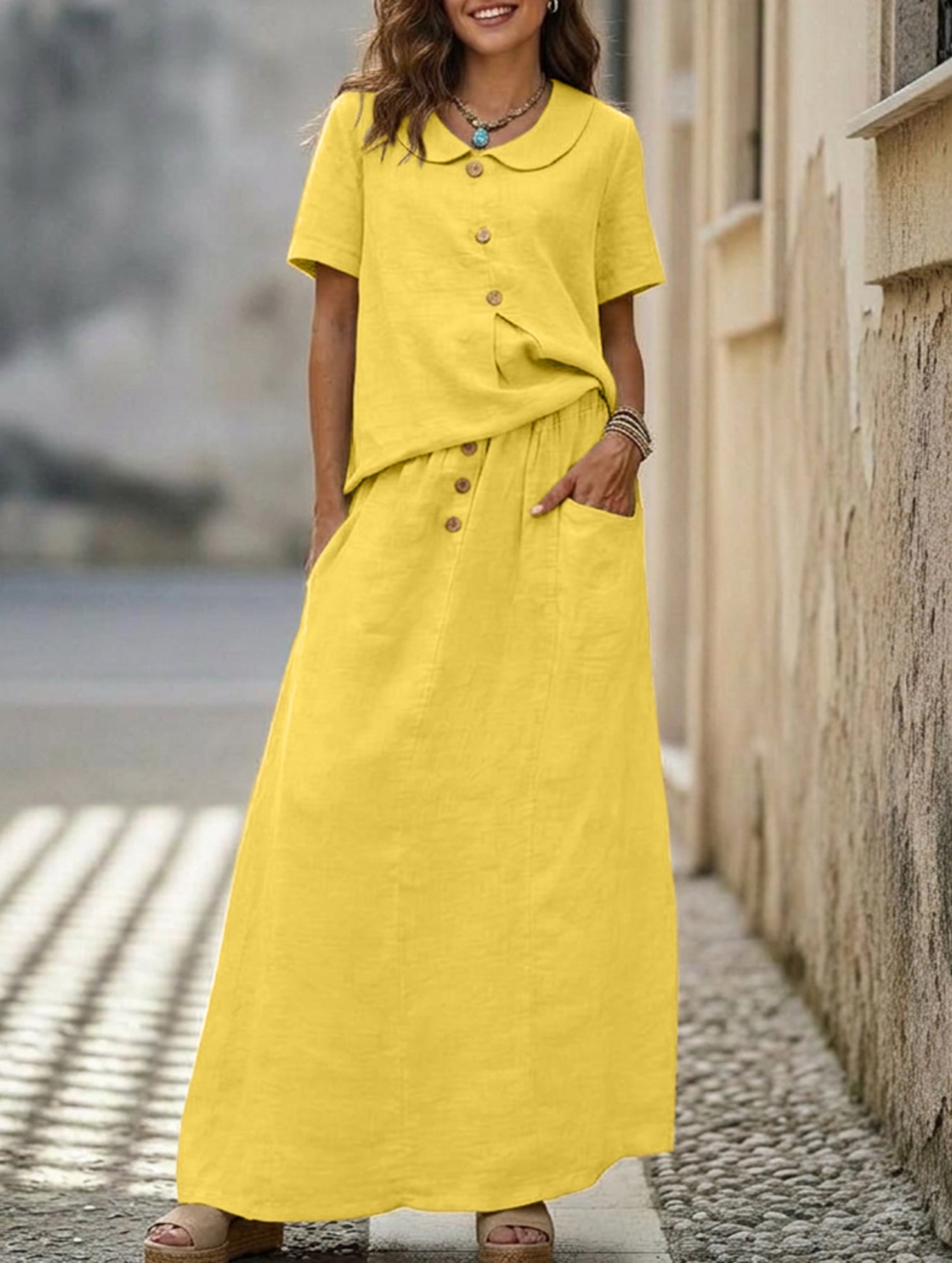 Anna-Berg | Casual Solid Color Loose Dress