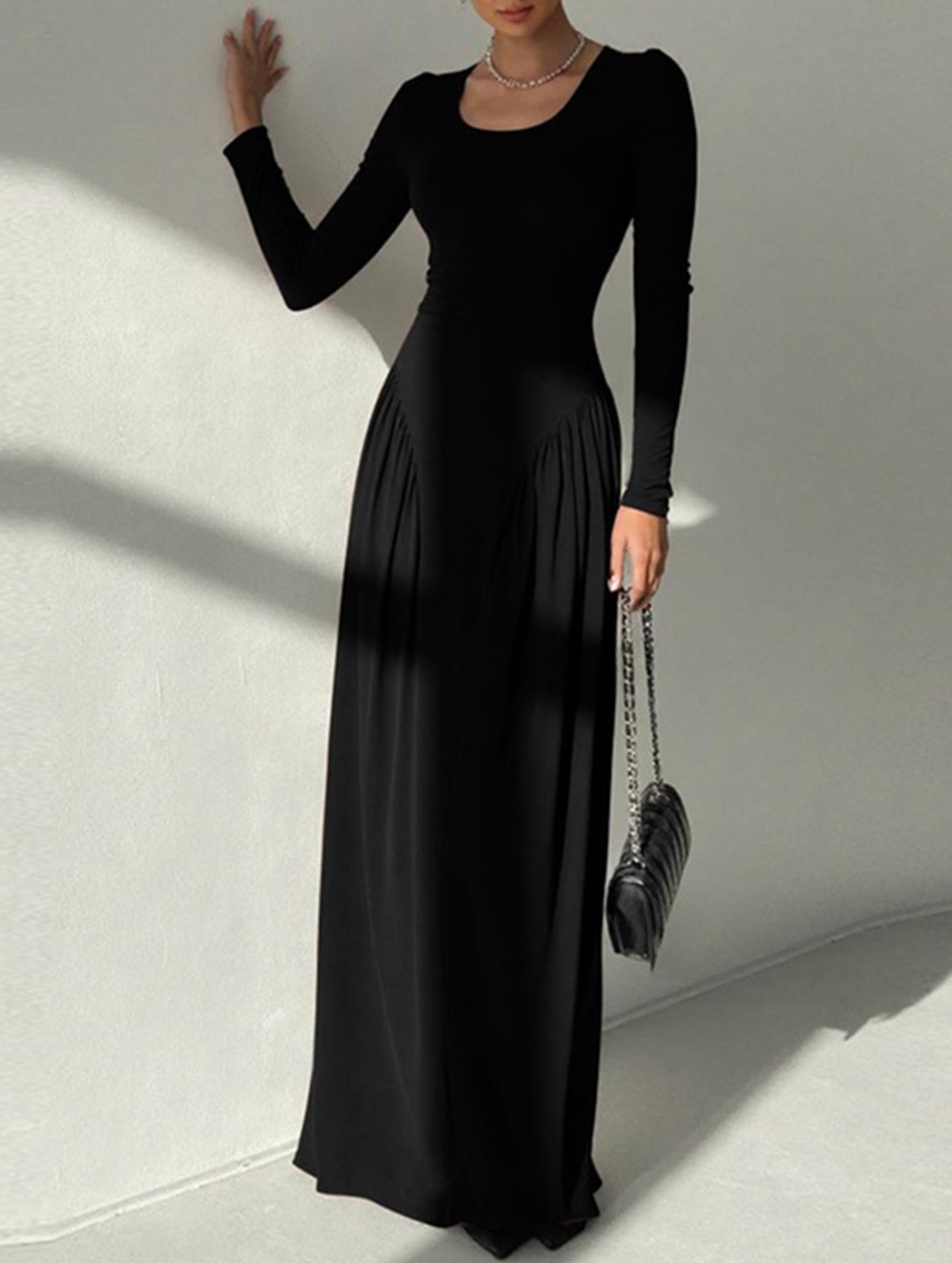 Anna-Berg | Solid U Neck Fit Dress