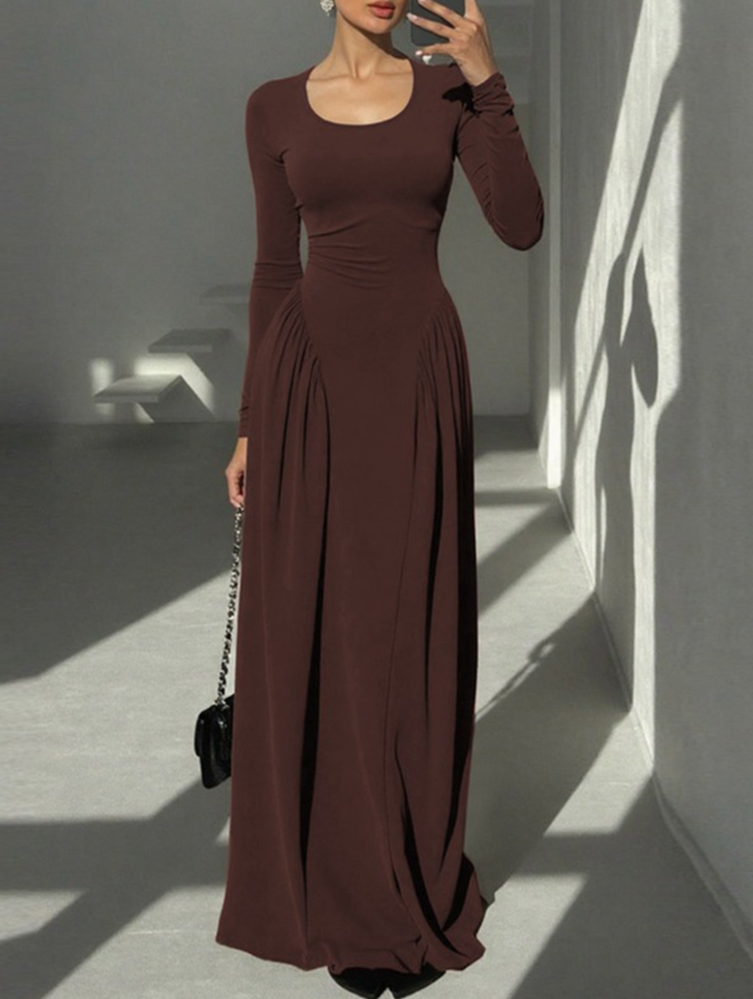Anna-Berg | Solid U Neck Fit Dress