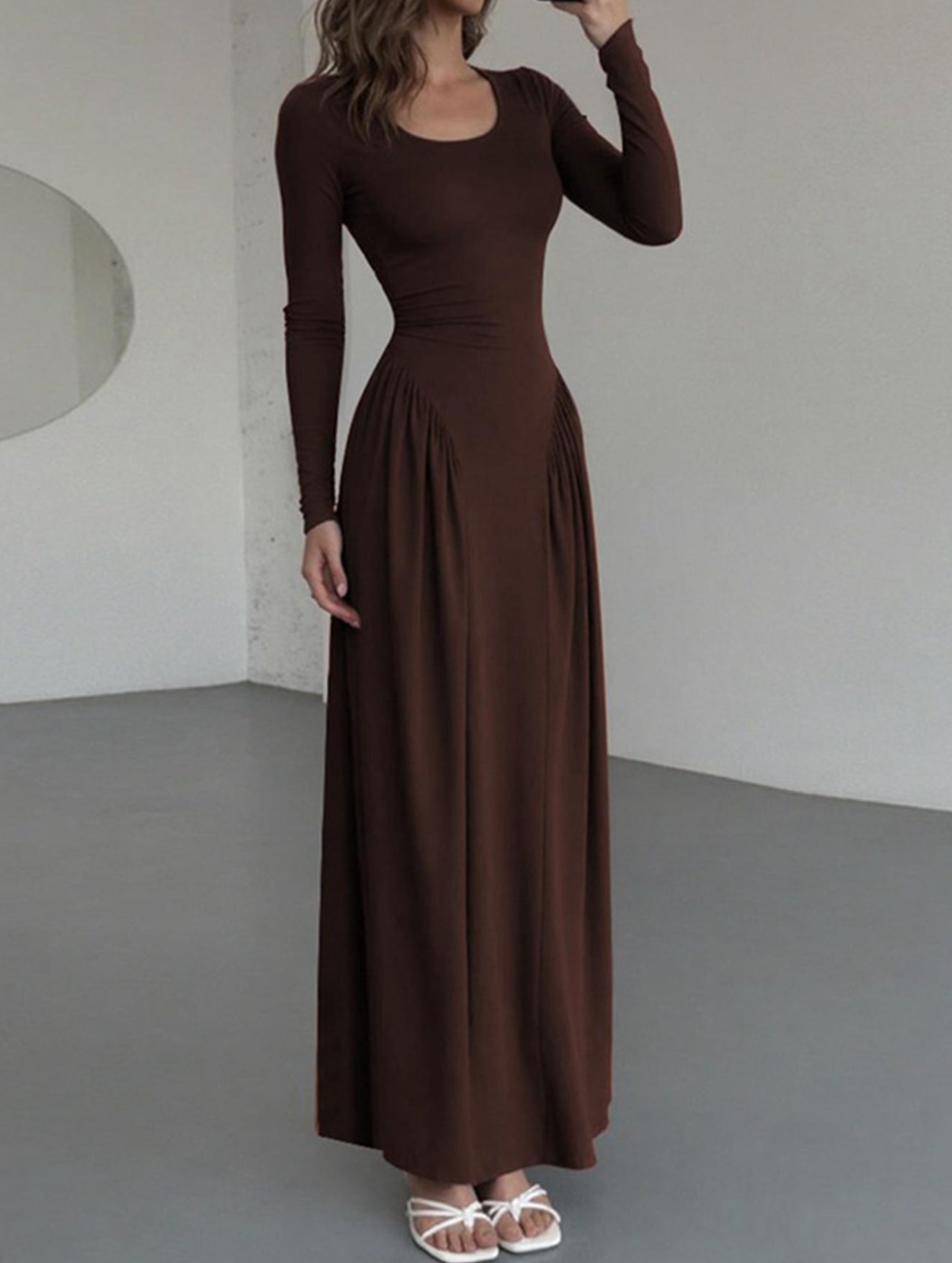 Anna-Berg | Solid U Neck Fit Dress