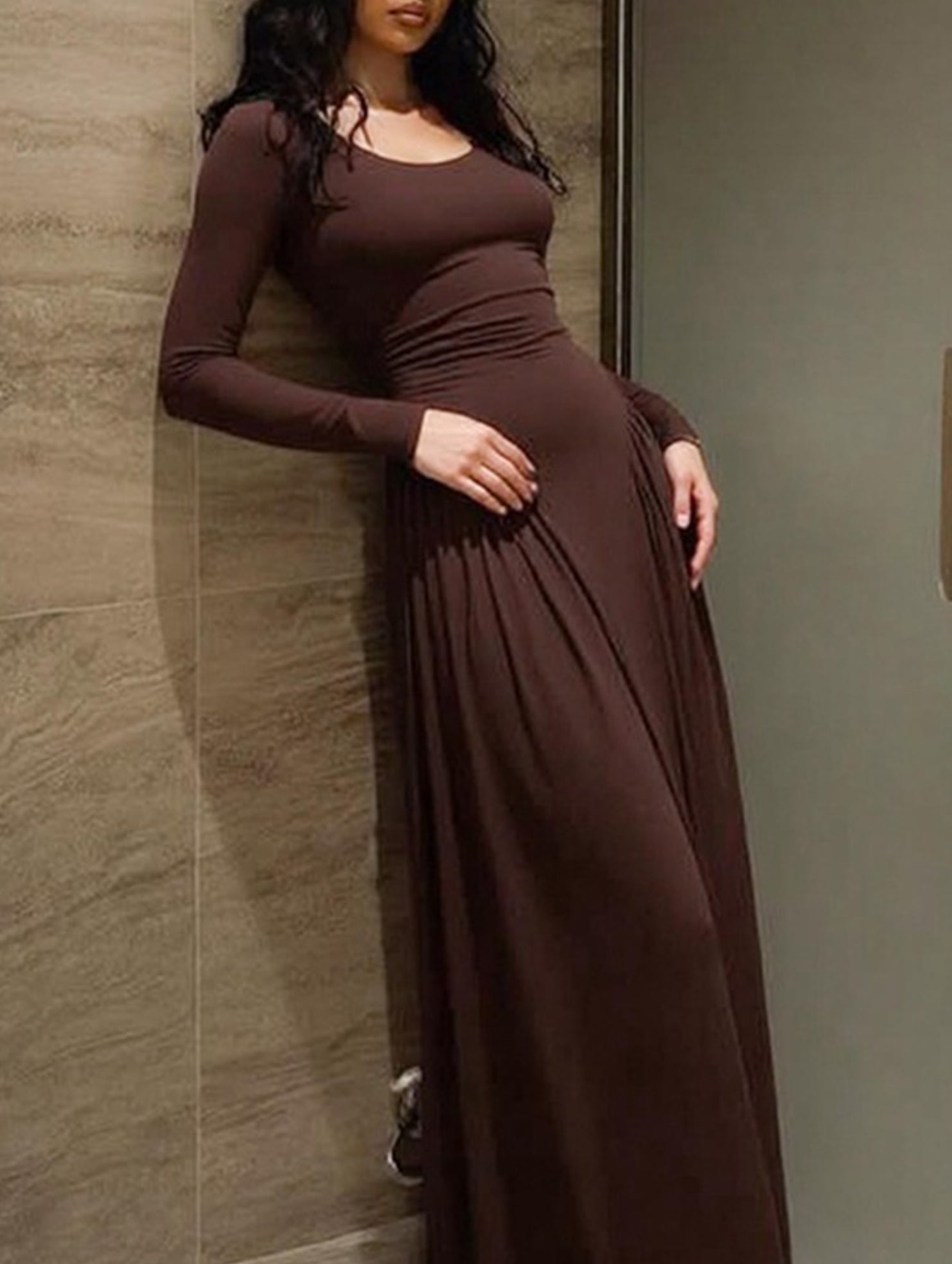 Anna-Berg | Solid U Neck Fit Dress