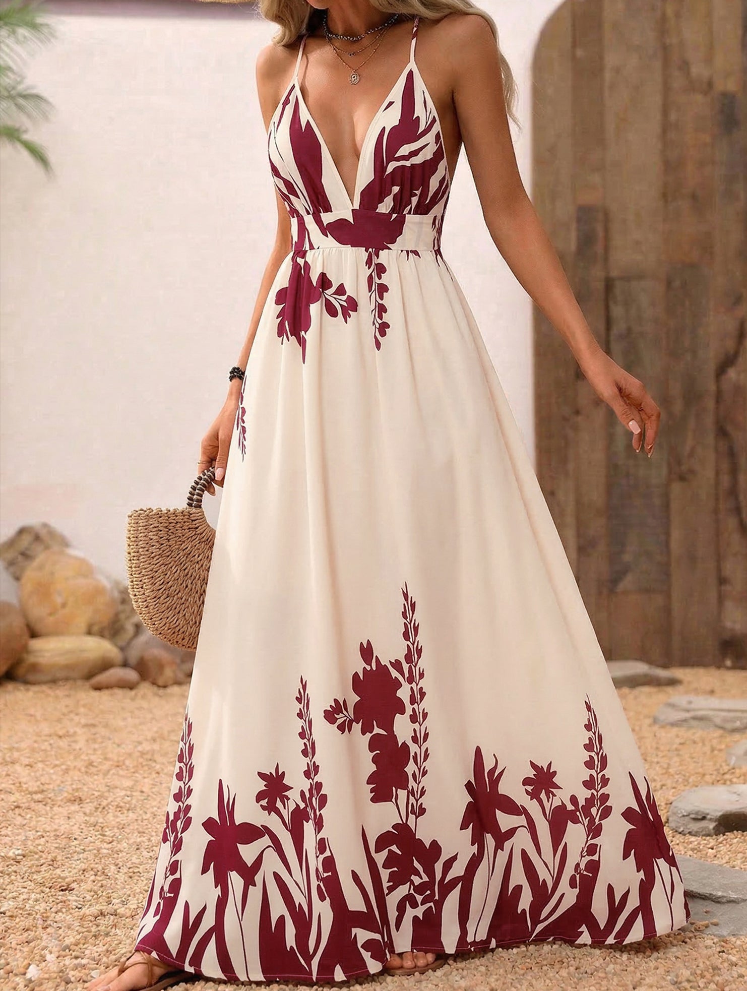 Anna-Berg | Floral Print Backless Cami Dress