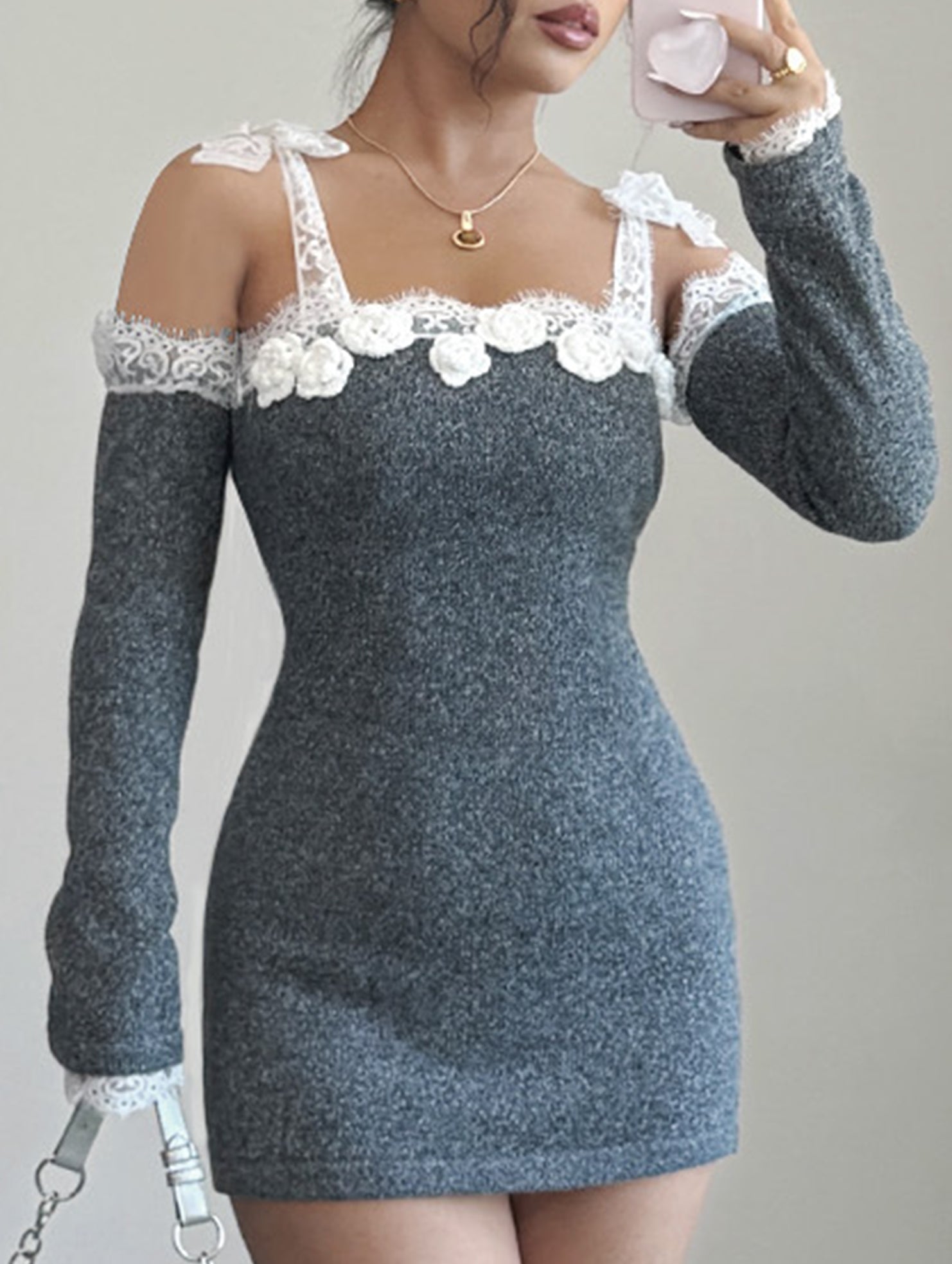 Anna-Berg | Spliced Hand-Crocheted One-Shoulder Dress