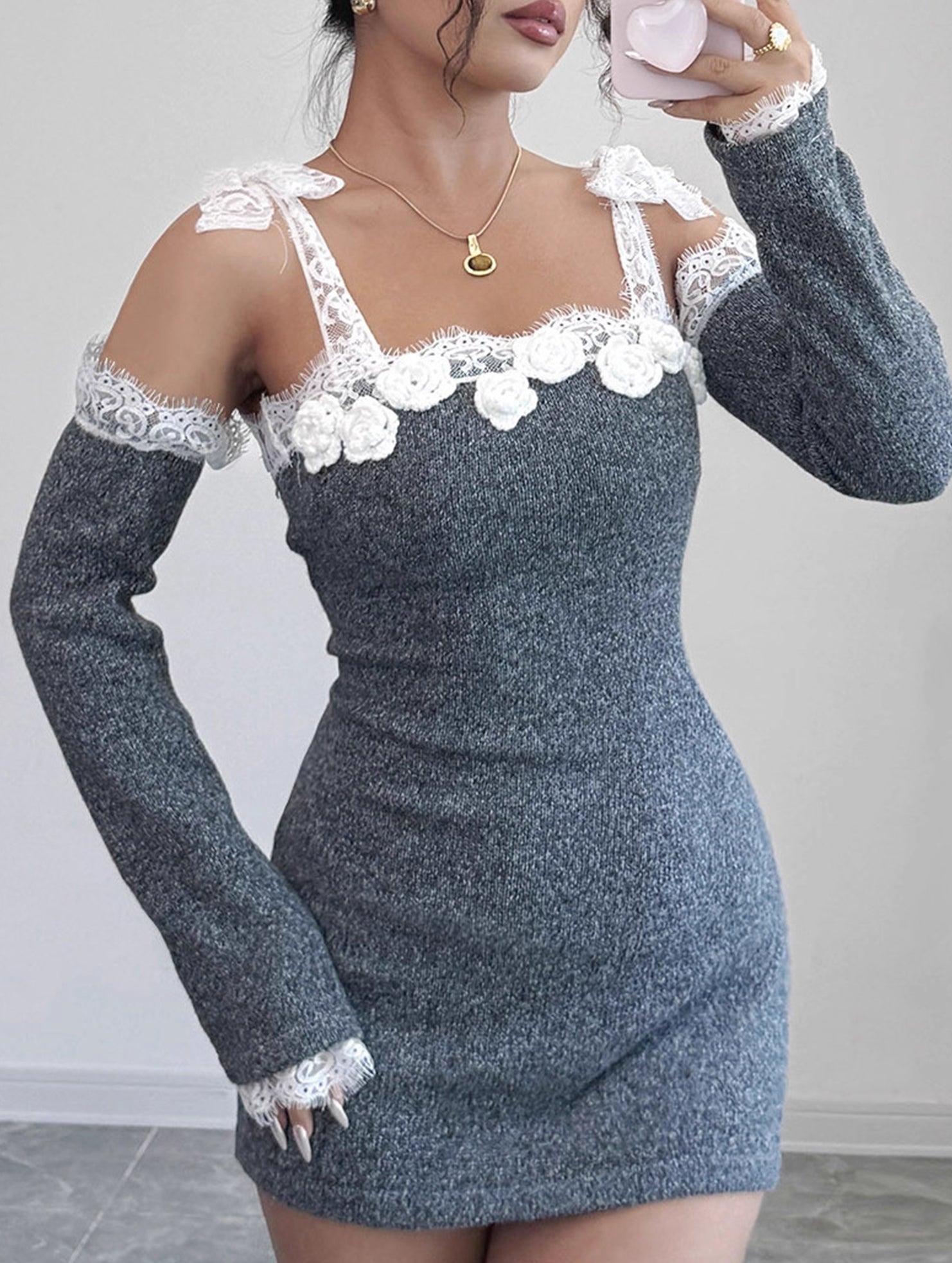 Anna-Berg | Spliced Hand-Crocheted One-Shoulder Dress