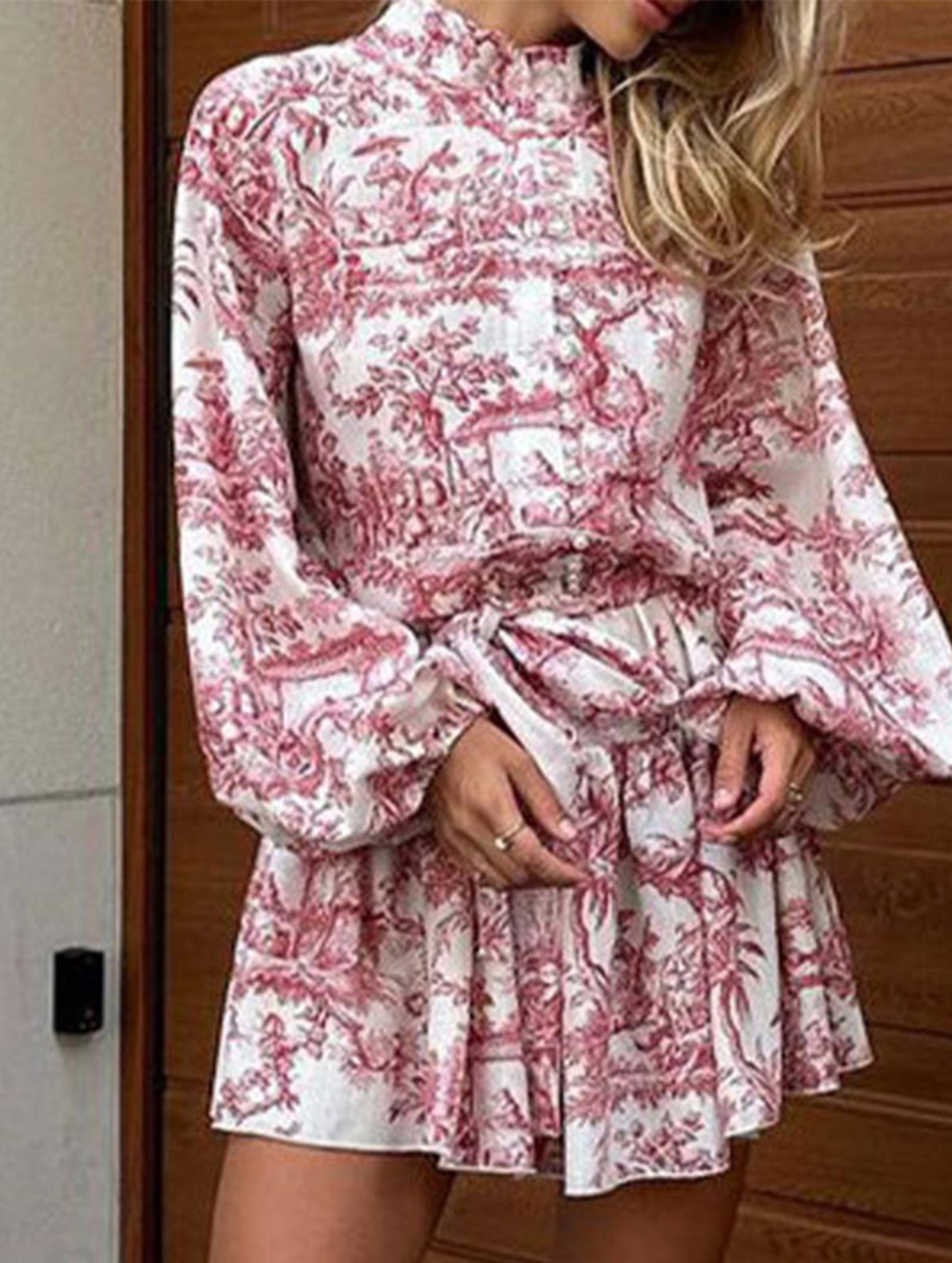 Anna-Berg | Retro Lace-Up Print Dress