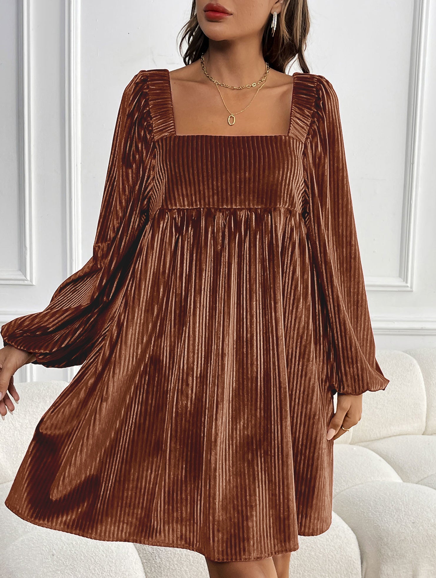 Anna-Berg | Loose Square Neck Halter Dress